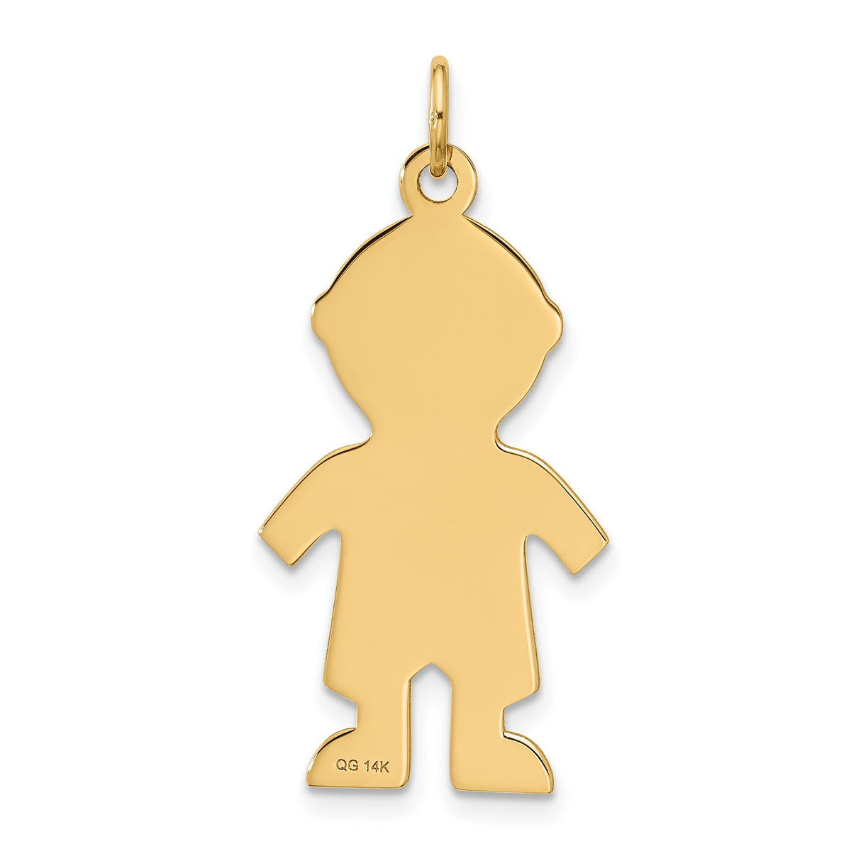 14k Yellow Gold Boy Silhouette Pendant, Minimalist Family Keepsake Charm for Mom or Grandma