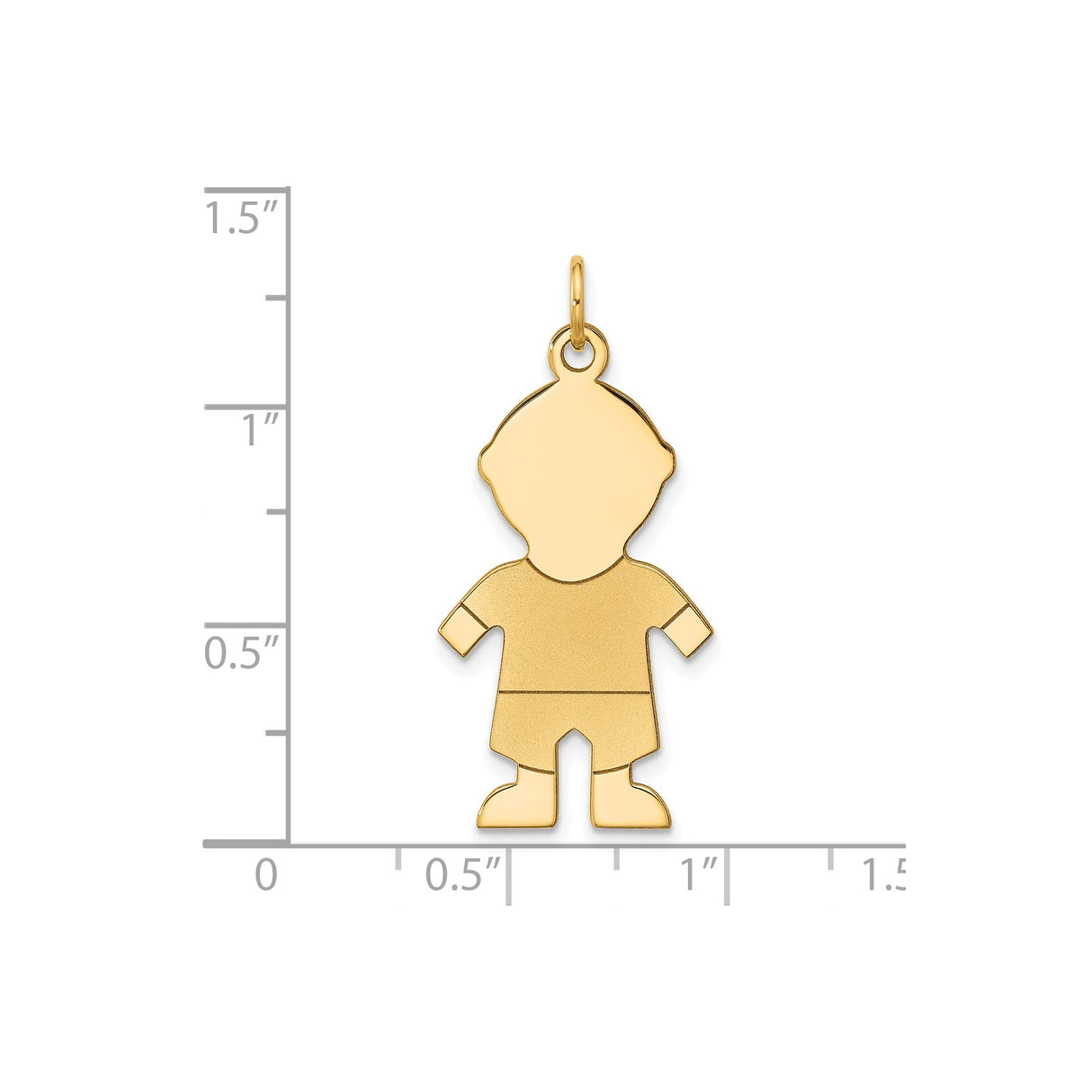 14k Yellow Gold Boy Silhouette Pendant, Minimalist Family Keepsake Charm for Mom or Grandma