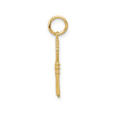 14k Yellow Gold Key Pendant, Vintage Skeleton Key Charm, Dainty Symbolic Jewelry for Women