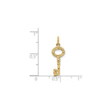 14k Yellow Gold Key Pendant, Vintage Skeleton Key Charm, Dainty Symbolic Jewelry for Women