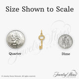 14k Yellow Gold Key Pendant, Vintage Skeleton Key Charm, Dainty Symbolic Jewelry for Women