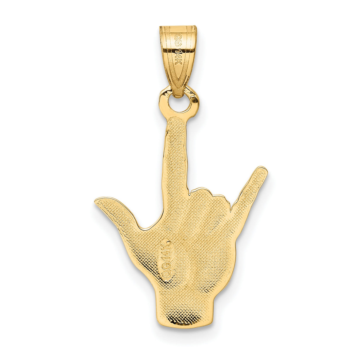 14k Yellow Gold ASL I Love You Hand Pendant, Sign Language Symbol of Love and Inclusivity