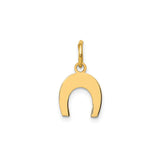 14k Yellow Gold Horseshoe Pendant, Polished Finish Good Luck Equestrian Charm for Women