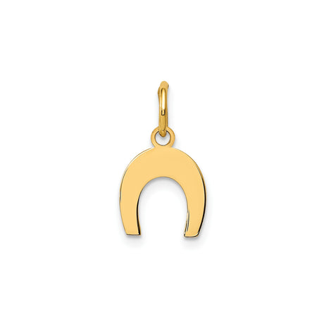 14k Yellow Gold Horseshoe Pendant, Polished Finish Good Luck Equestrian Charm for Women