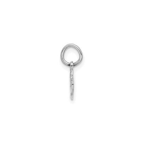 14k White Gold Pendant with Interlocking Open Hearts and Textured Inner Hearts