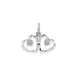 14k White Gold Pendant with Interlocking Open Hearts and Textured Inner Hearts