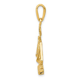 14k Yellow Gold Scales of Justice Pendant, Balance Scale Charm, Legal Ethics Symbol