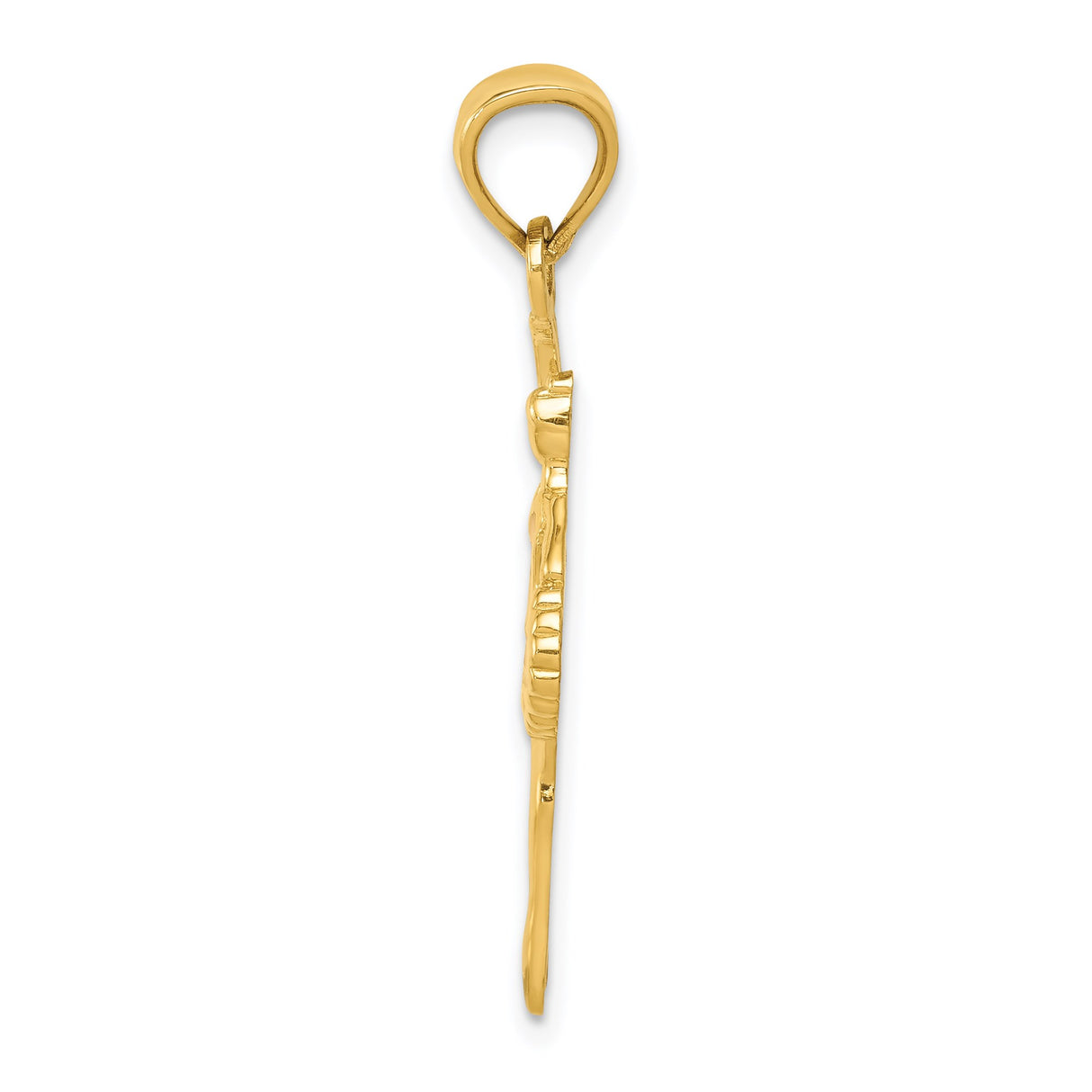 14k Yellow Gold Ballerina Pendant with Pink Enamel, Graceful Ballet Dance Charm