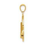 14k Yellow Gold Artist Palette Pendant with Colorful Enamel and Brush Accents