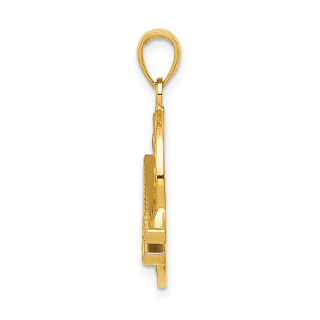 14k Yellow Gold Artist Palette Pendant with Colorful Enamel and Brush Accents