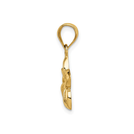 14k Yellow Gold Flower Pendant, Open Five-Petal Floral Design, Delicate Nature-Inspired Jewelry for Women