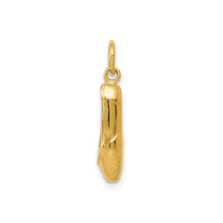 14k Yellow Gold Ballet Slipper Pendant, Dainty Dance Charm for Women