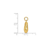 14k Yellow Gold Ballet Slipper Pendant, Dainty Dance Charm for Women