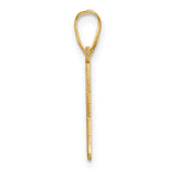 14k Yellow Gold Pendant with Pink Enamel Ribbon, Breast Cancer Awareness Charm for Women