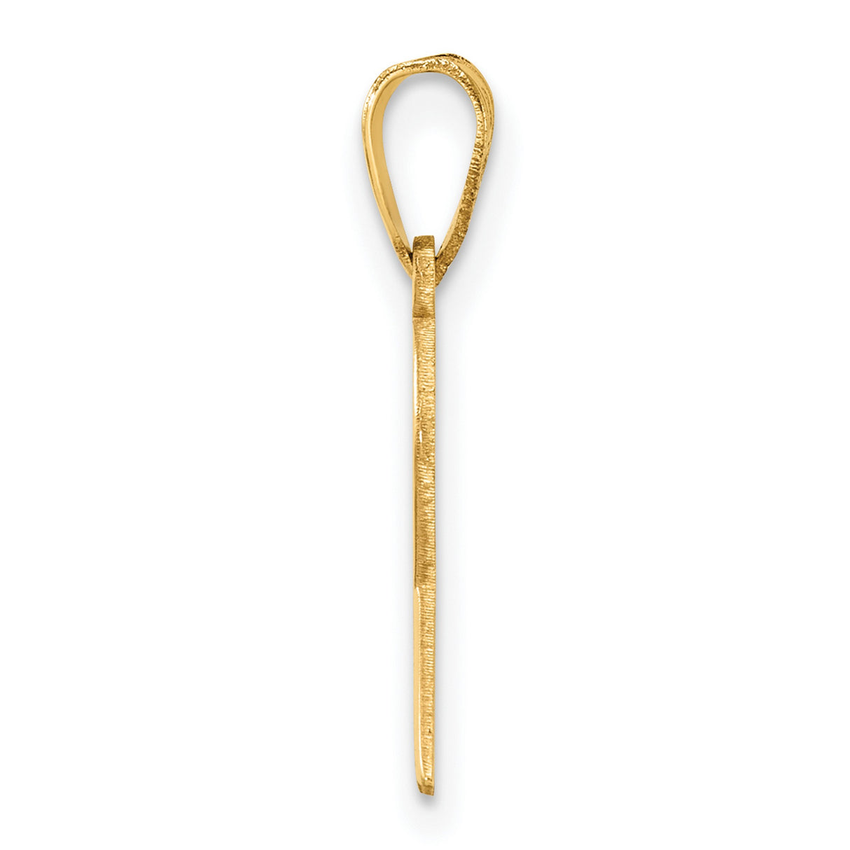 14k Yellow Gold Awareness Ribbon Pendant with Yellow Enamel, Support and Remembrance Jewelry