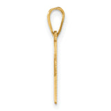 14k Yellow Gold Awareness Ribbon Pendant with Yellow Enamel, Support and Remembrance Jewelry