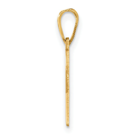 14k Yellow Gold Awareness Ribbon Pendant with Yellow Enamel, Support and Remembrance Jewelry