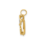 14k Yellow Gold Pendant with Black Enamel Sunglasses Charm, Hip Hop Style Unisex Accessory