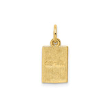 14k Yellow Gold Ace of Spades Pendant, Casino Style Playing Card Charm for Men or Unisex