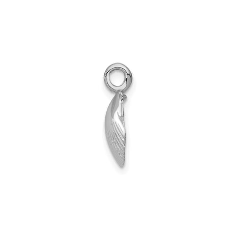 14k White Gold Scallop Shell Pendant with Polished Finish and Camino Symbol for Women