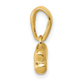 14k Yellow Gold Bone Shaped Pendant, Polished Dog Symbol Charm, Minimalist Pet Jewelry
