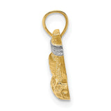 14k Two-Tone Gold Golf Club Ball Pendant with Textured Detailing for Men