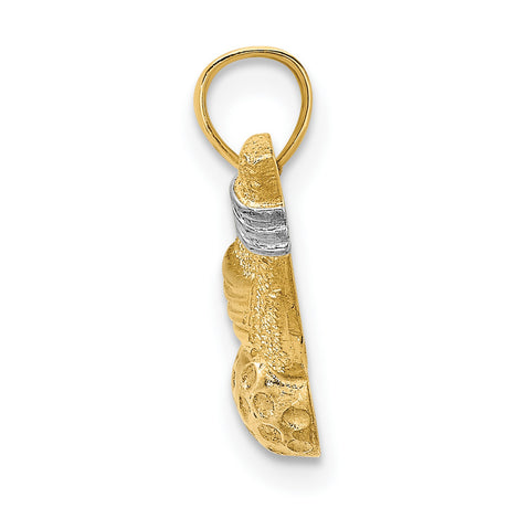 14k Two-Tone Gold Golf Club Ball Pendant with Textured Detailing for Men
