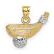 14k Two-Tone Gold Golf Club Ball Pendant with Textured Detailing for Men