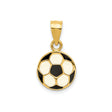 14k Yellow Gold Soccer Ball Pendant with Black and White Enamel, Unisex Sports Charm