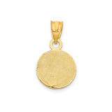 14k Yellow Gold Baseball Pendant with White Enamel Stitching Detail, Unisex Sports Charm