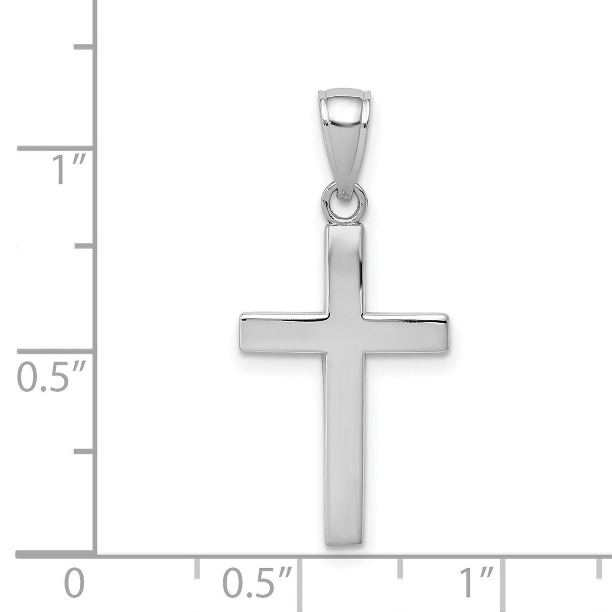 Latin Cross Charm Pendant in Real 14k White Gold