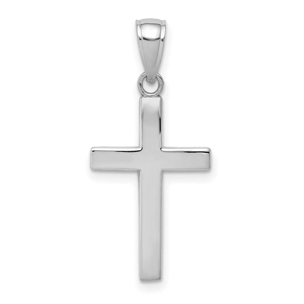 Latin Cross Charm Pendant in Real 14k White Gold