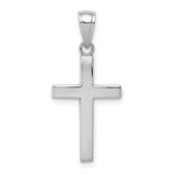 Latin Cross Charm Pendant in Real 14k White Gold