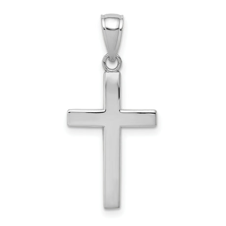 Latin Cross Charm Pendant in Real 14k White Gold