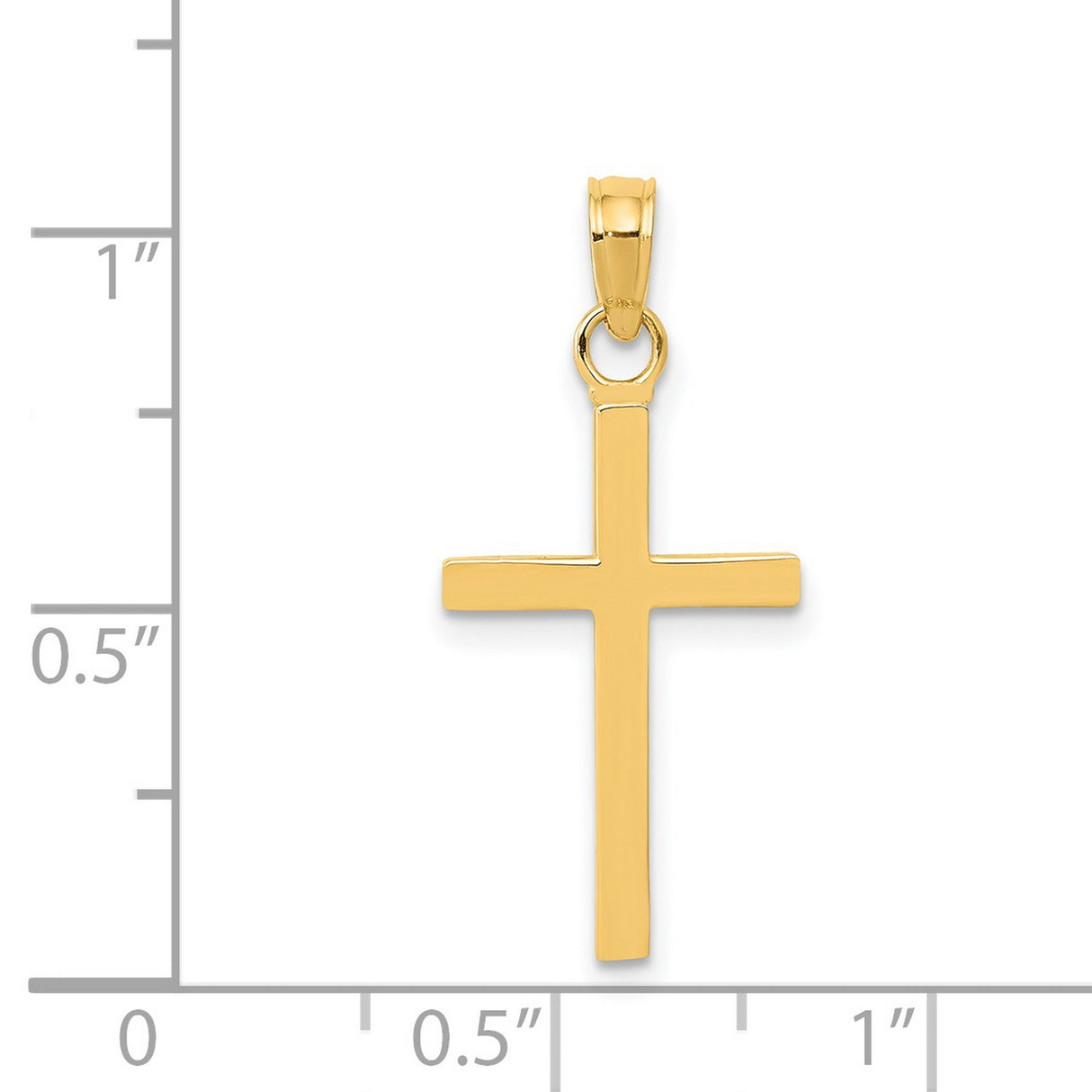 Latin Cross Charm Pendant in Real 14k Yellow Gold