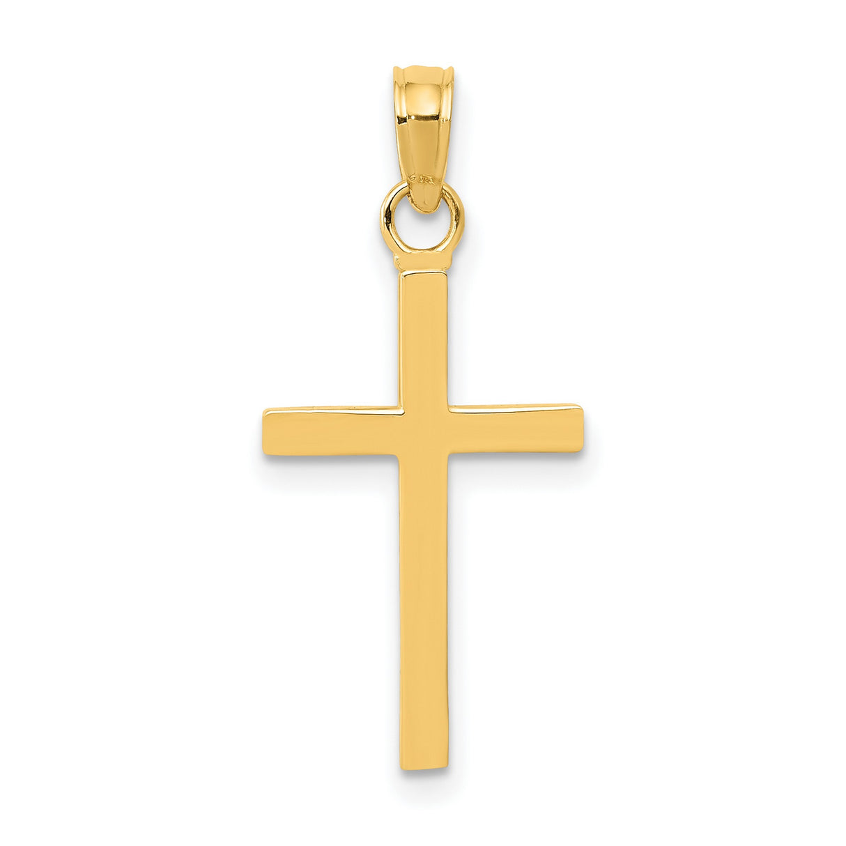 Latin Cross Charm Pendant in Real 14k Yellow Gold