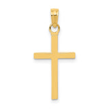 Latin Cross Charm Pendant in Real 14k Yellow Gold