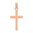 Polished Cross Charm Pendant in Real 14k Rose Gold