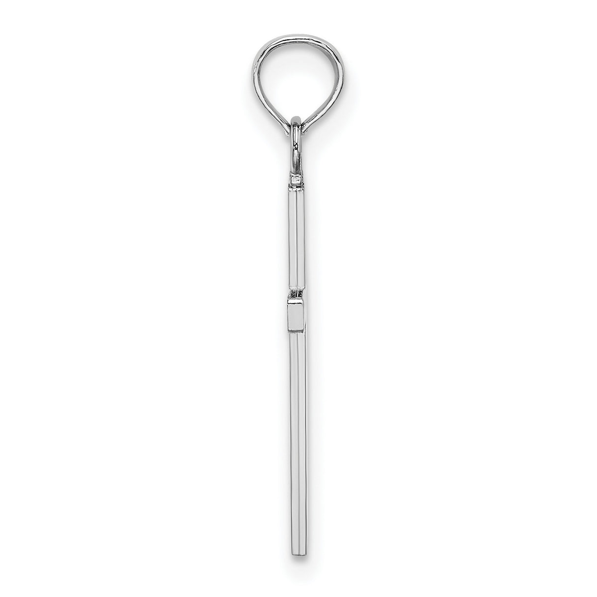 14k White Gold Cross Pendant with Mirror Finish, Modern Minimalist Faith Design