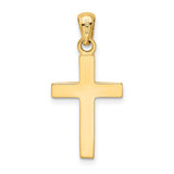 Latin Cross Charm Pendant in Real 14k Multi-Tone Gold