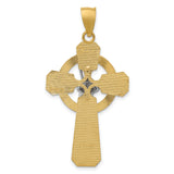 Saint Patrick Celtic High Cross Charm Pendant in Real 14k Multi-Tone Gold
