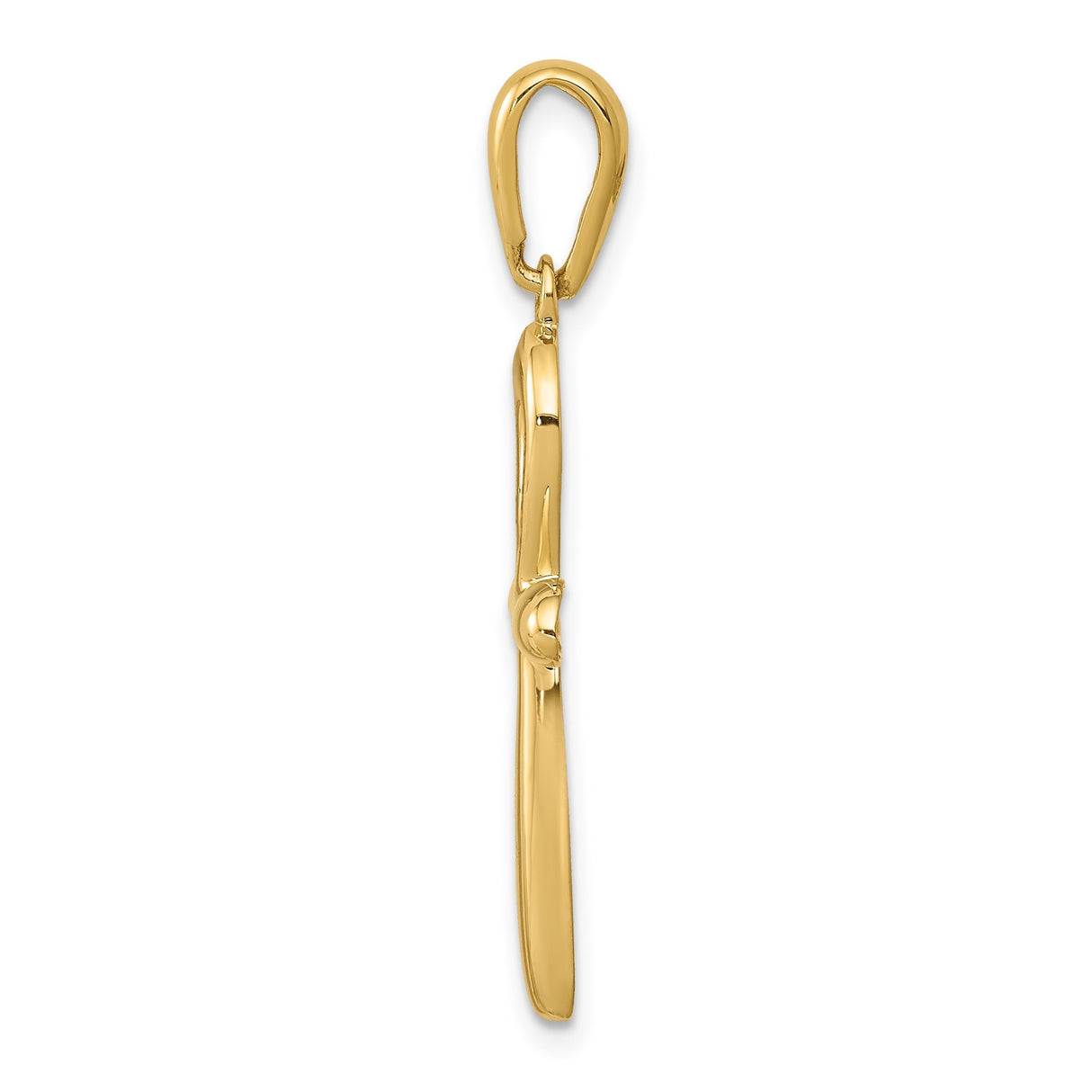 14k Yellow Gold Ankh Cross Pendant, Minimal Egyptian Symbol of Faith and Eternal Life