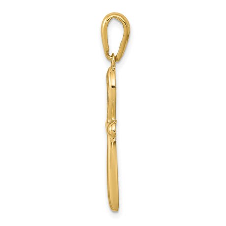 14k Yellow Gold Ankh Cross Pendant, Minimal Egyptian Symbol of Faith and Eternal Life