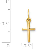 Latin Cross Charm Pendant in Real 14k Yellow Gold