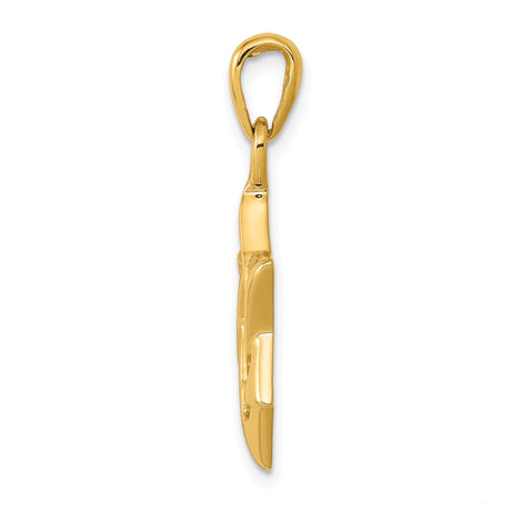 14k Yellow Gold Star of David Pendant, Cutout Hexagram Spiritual Charm for Women or Unisex