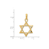 14k Yellow Gold Star of David Pendant, Cutout Hexagram Spiritual Charm for Women or Unisex