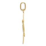 Elongated Jewish Star Of David Charm Pendant in Real 14k Multi-Tone Gold
