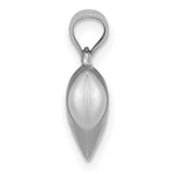 14k White Gold Heart Pendant, Polished Puffed Charm Design for Women