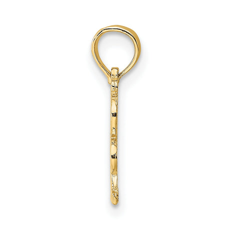 14k Yellow Gold Maid of Honor Pendant with Bold Stylized Text, Bridal Party Keepsake Charm