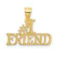 #1 FRIEND Charm Pendant in Real 14k Yellow Gold